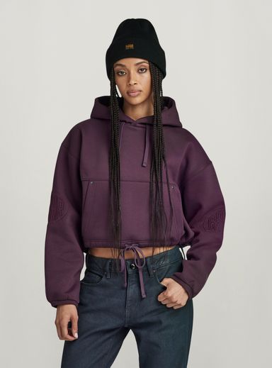Sudadera Sleeve Graphic Cropped Loose